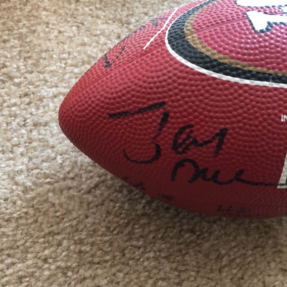 Signed SF 49ers Medium Sized Football- Jerry Rice & Others - Picture 3 of 12